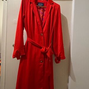 Scoop Vibrant Red Belted 3 button coat/dress